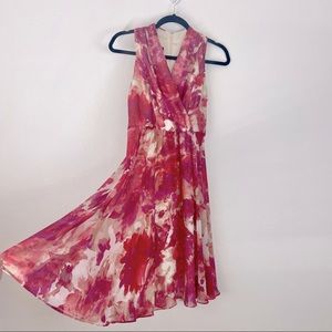 Beautiful Pink Watercolor Floral Dress. Size 4P